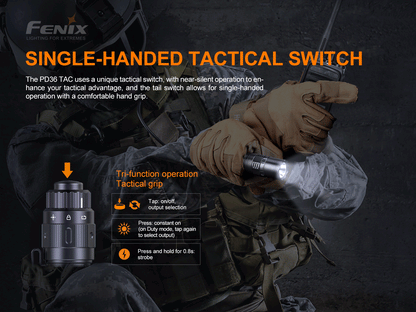 Fenix PD36 TAC Tactical Flashlight 3,000 Lumens