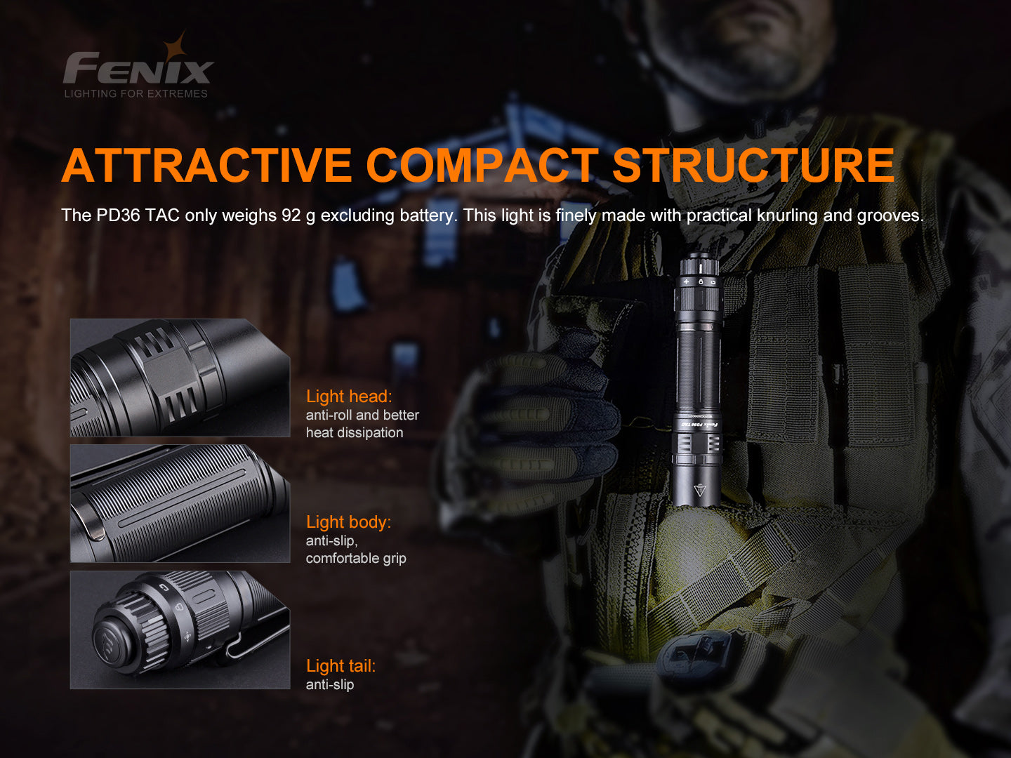 Fenix PD36 TAC Tactical Flashlight 3,000 Lumens