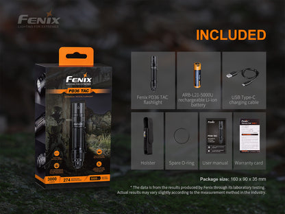 Fenix PD36 TAC Tactical Flashlight 3,000 Lumens