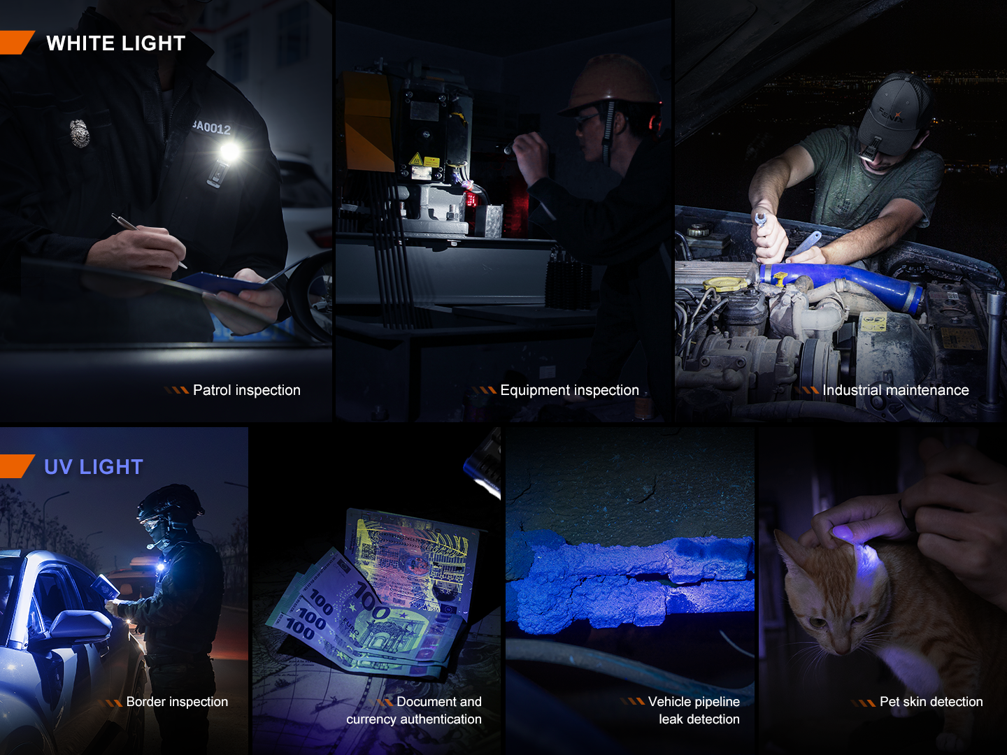 Fenix SW05R-UV Multi-Purpose Clip-On Flashlight with 1500 mW UV Light