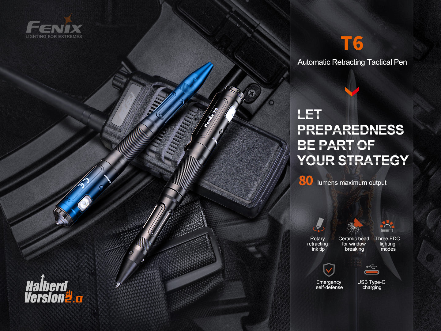 Fenix T6 Tactical USB-C Rechargeable Penlight