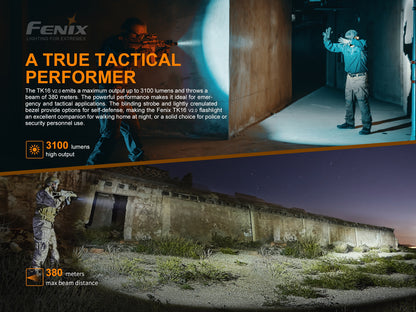 Fenix TK16 V2 Tactical Flashlight With Strobe Ready - 3,100 Lumens