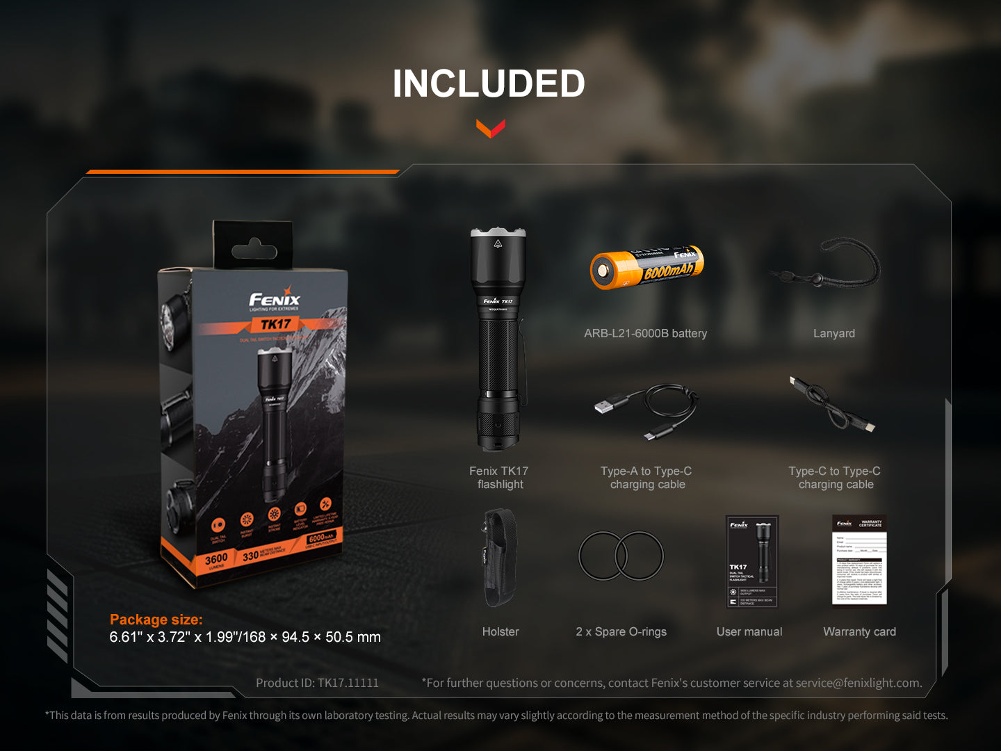 Fenix TK17 Dual Switch Tactical Flashlight - 3,600 Lumens