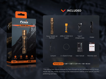 Fenix TK20R UE Tactical Flashlight - 465 Meters Throw - 2,800 Lumens