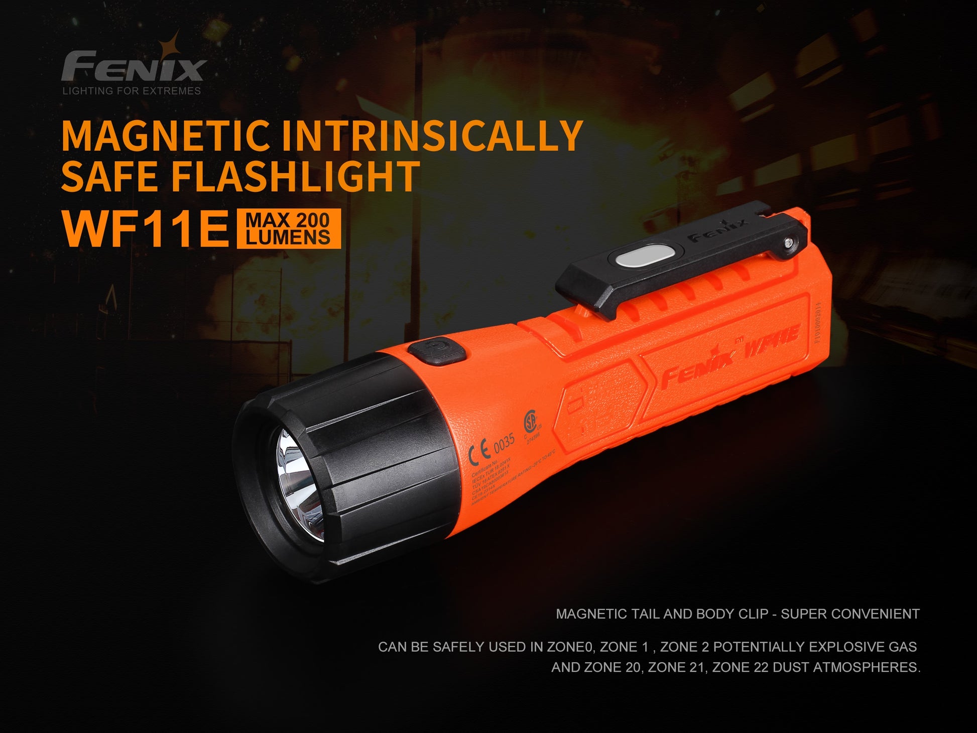 Fenix WF11E Magnetic Intrinsically Safe Flashlight – Fenix Singapore