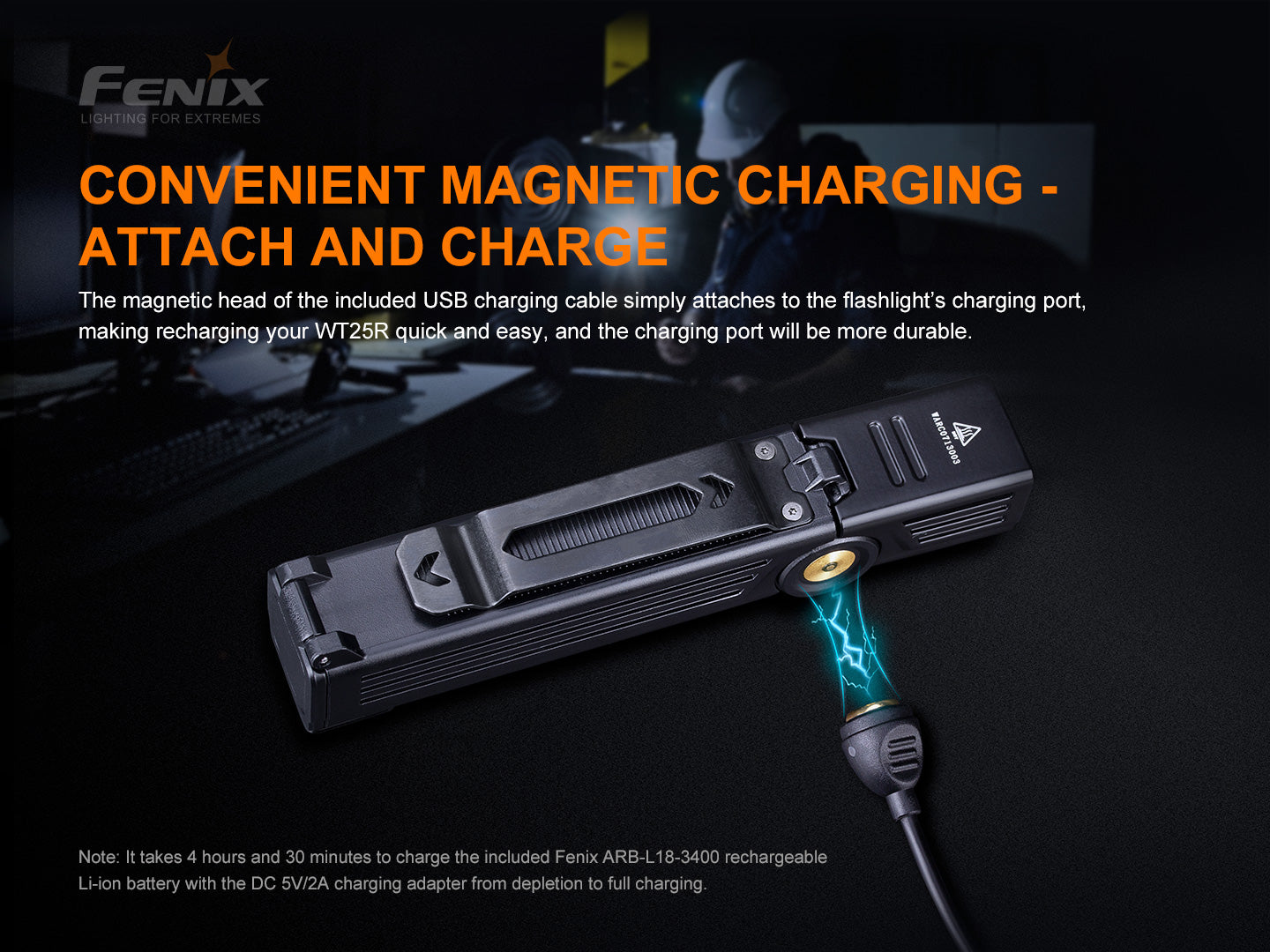Fenix WT25R Adjustable Head & Magnetic Base Flashlight