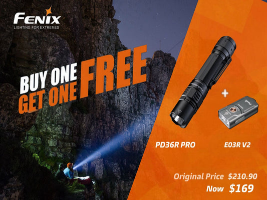 Fenix PD36R Pro 2800 Lumen Flashlight + E03R V2 Keychain Light
